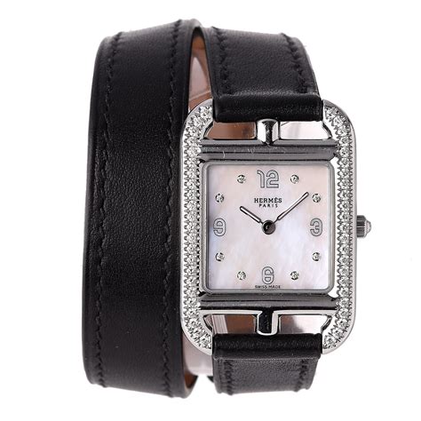 hermes barenia double wrap watch|HERMES Stainless Steel Barenia 23mm Cape Cod Double Tour .